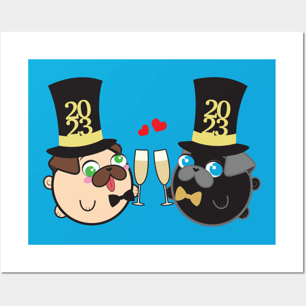 Poopy & Doopy - New Year's Eve Wall Art by Poopy_And_Doopy